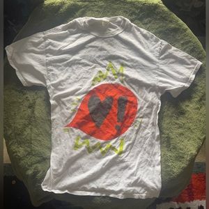 White Graphic Tee, Brightly colored, Never worn